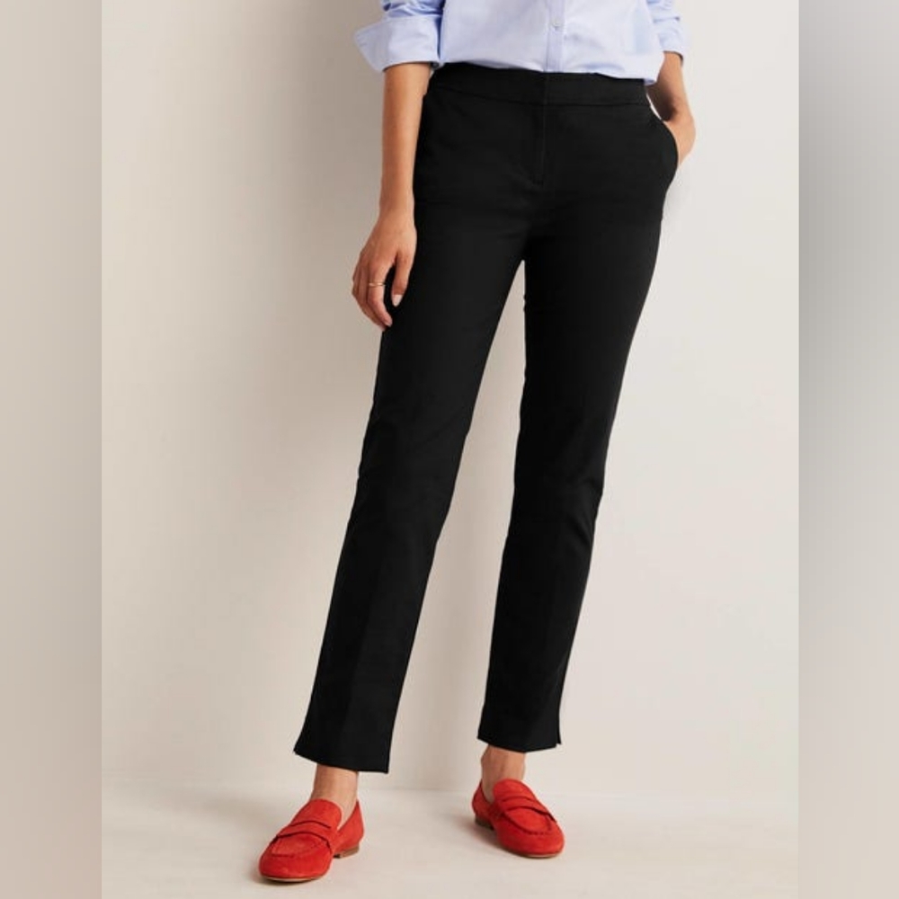 Boden Black Richmond Split Hem Trousers